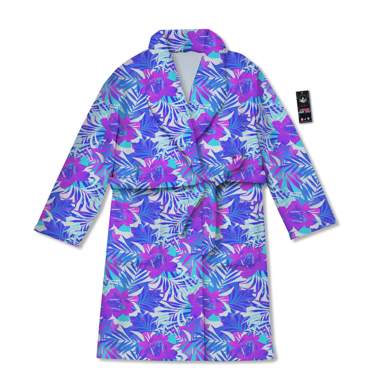 Aloha Psychedelic Tropical Print Pattern Bathrobe-grizzshop