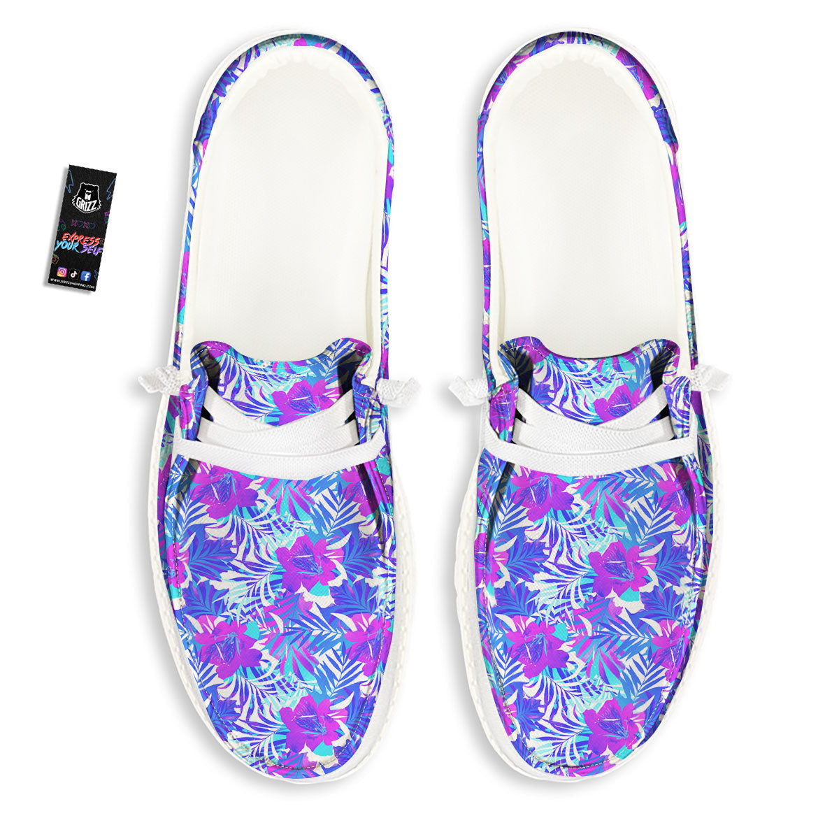 Aloha Psychedelic Tropical Print Pattern Black Loafers-grizzshop