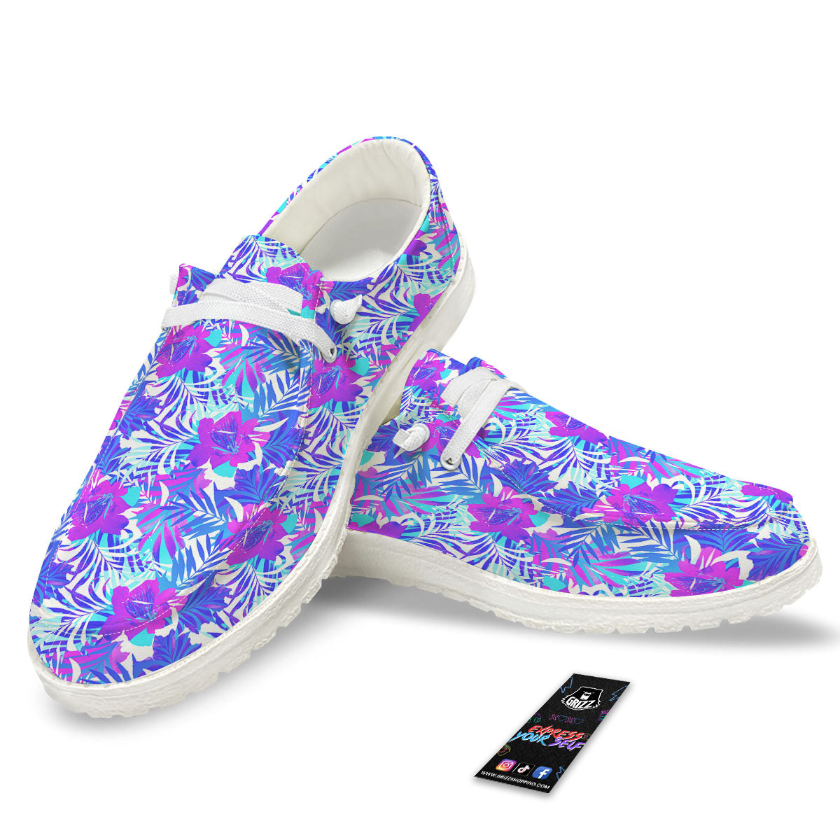 Aloha Psychedelic Tropical Print Pattern Black Loafers-grizzshop