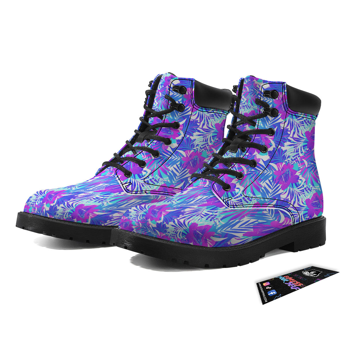 Aloha Psychedelic Tropical Print Pattern Boots-grizzshop