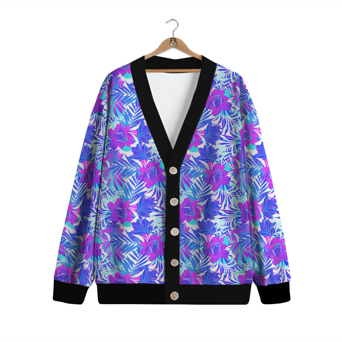 Aloha Psychedelic Tropical Print Pattern Cardigan-grizzshop