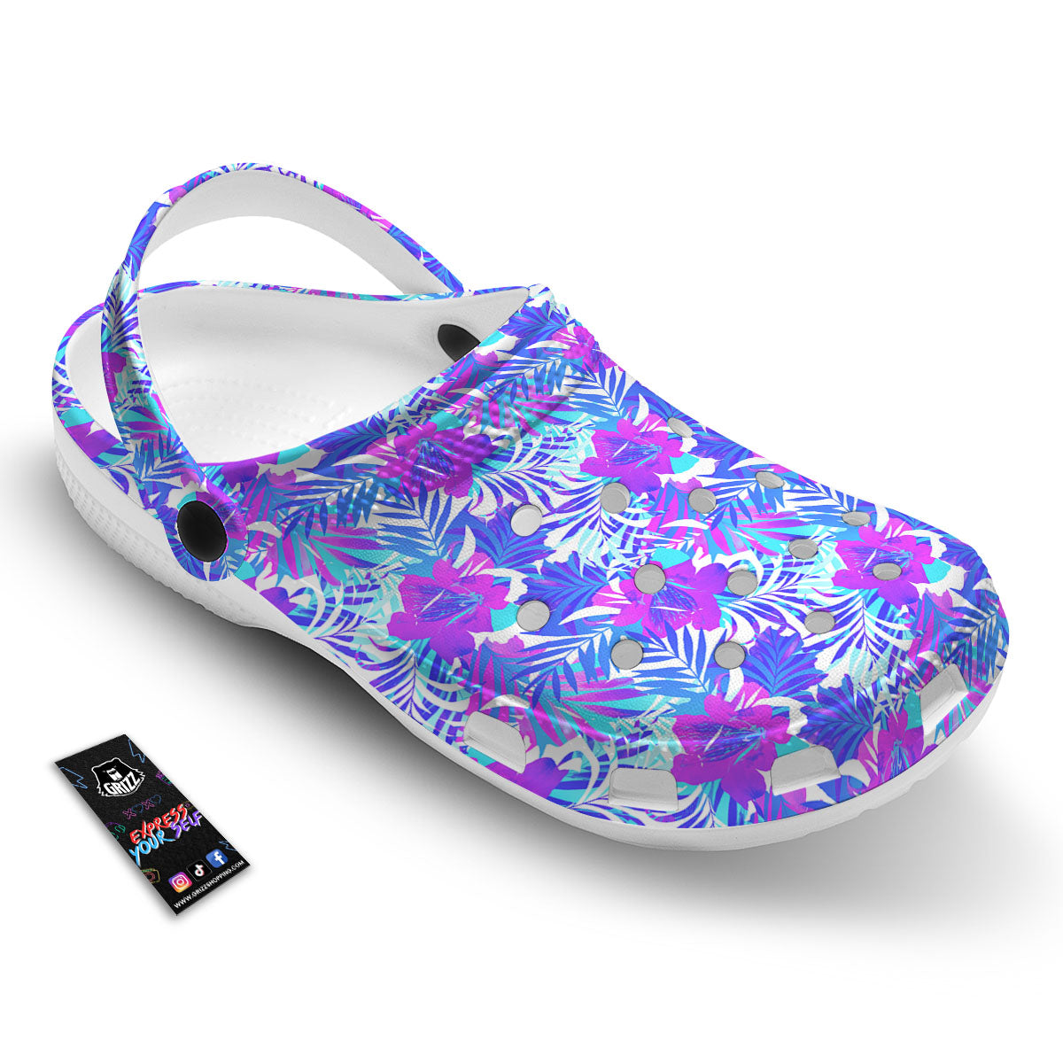 Aloha Psychedelic Tropical Print Pattern Clog-grizzshop