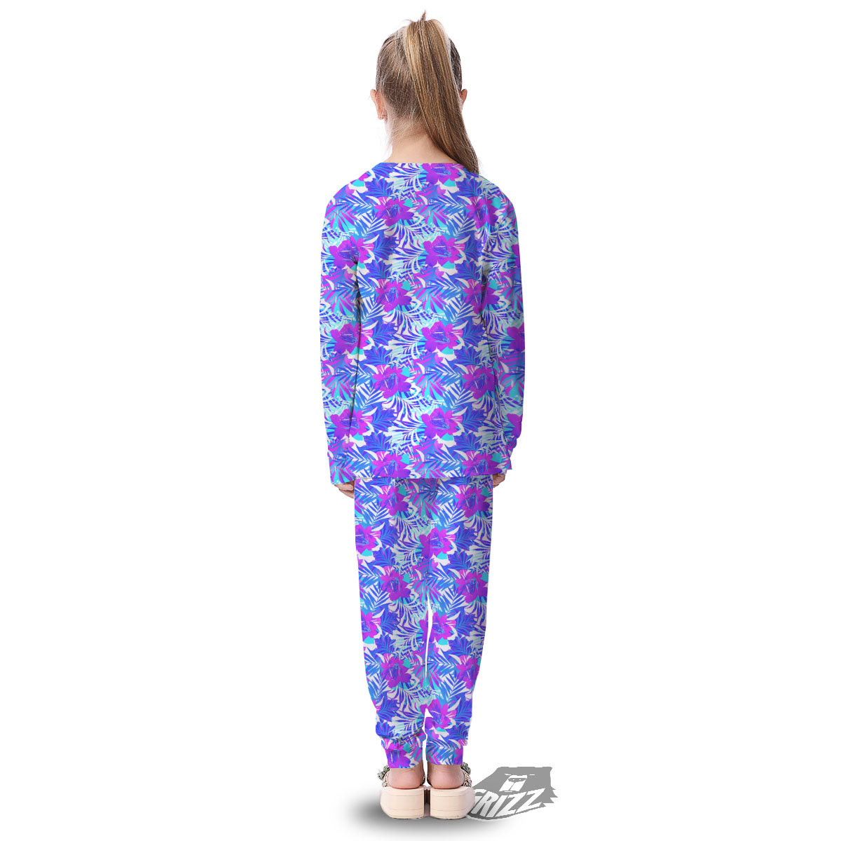 Aloha Psychedelic Tropical Print Pattern Kid's Pajamas-grizzshop