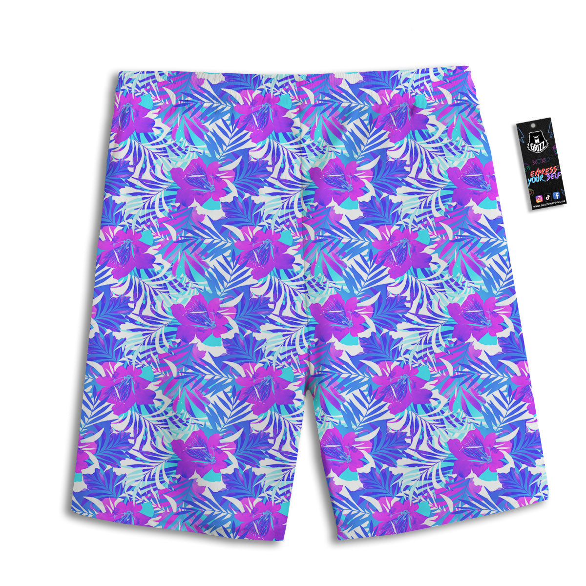 Aloha Psychedelic Tropical Print Pattern Men's Athletic Shorts