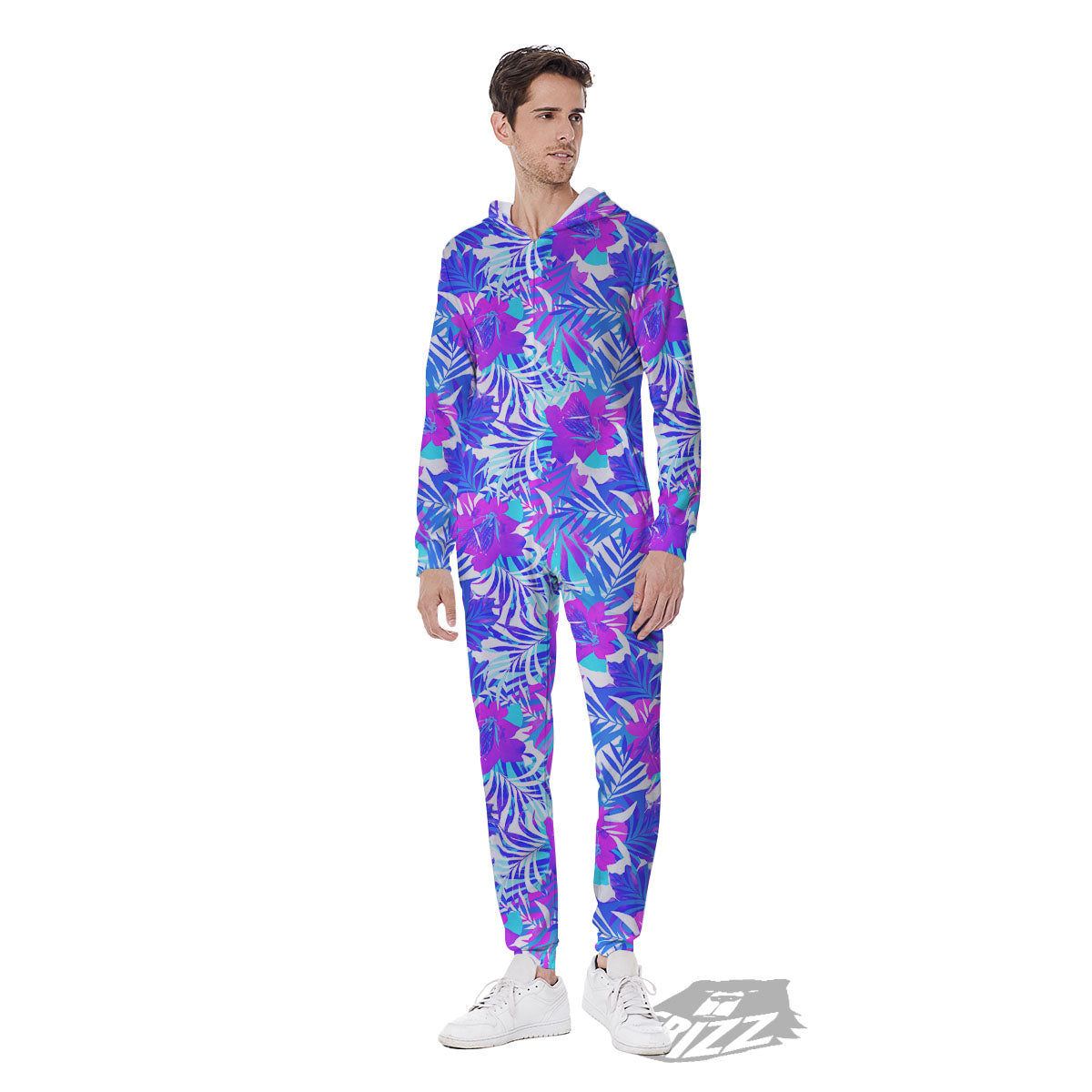 Aloha Psychedelic Tropical Print Pattern Men's Jumpsuit-grizzshop