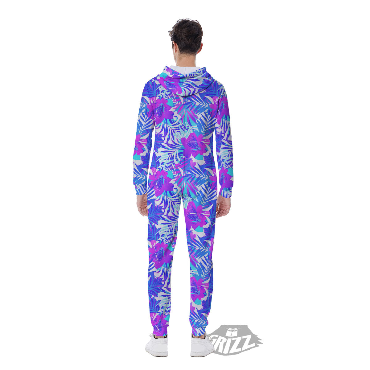 Aloha Psychedelic Tropical Print Pattern Men's Jumpsuit-grizzshop