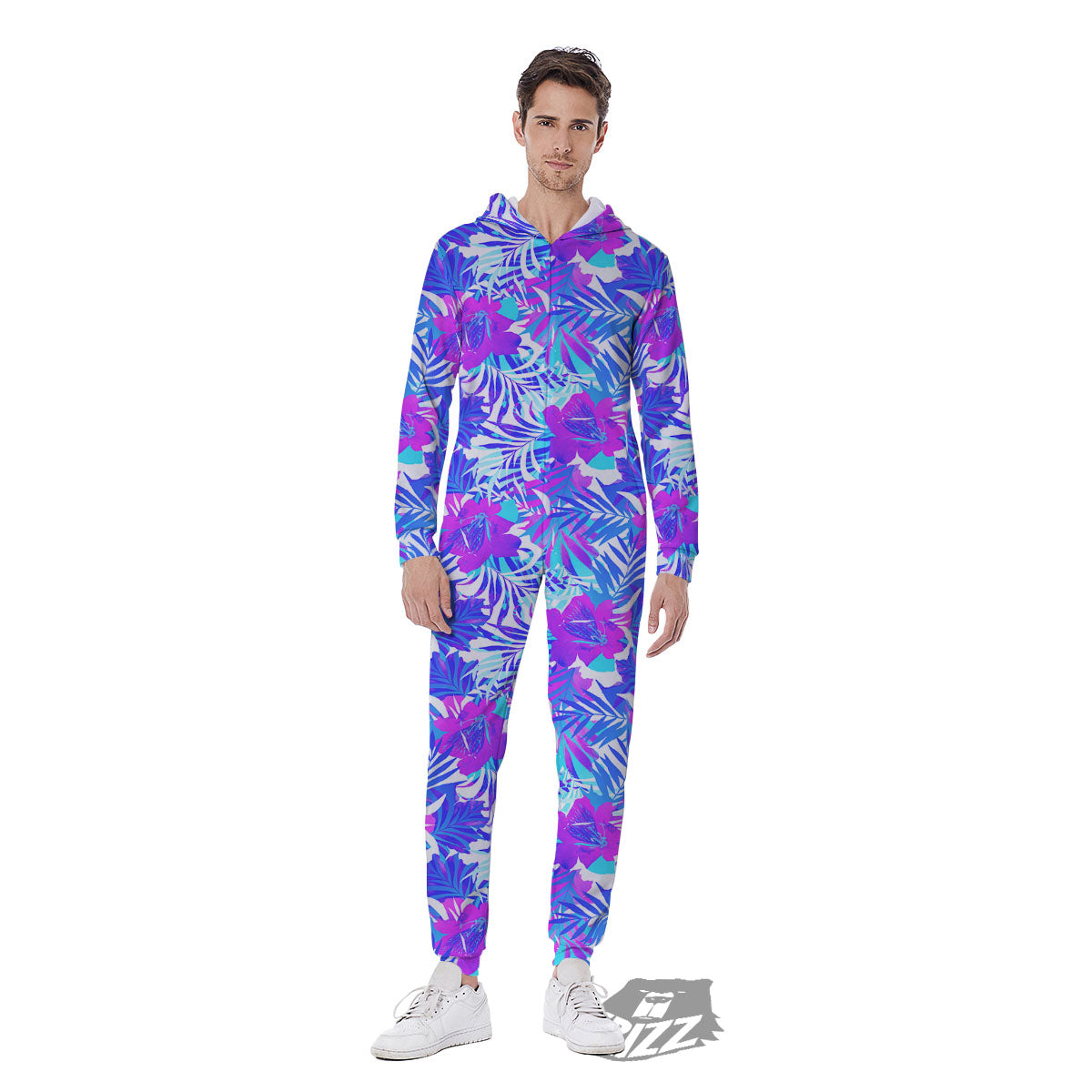 Aloha Psychedelic Tropical Print Pattern Men's Jumpsuit-grizzshop