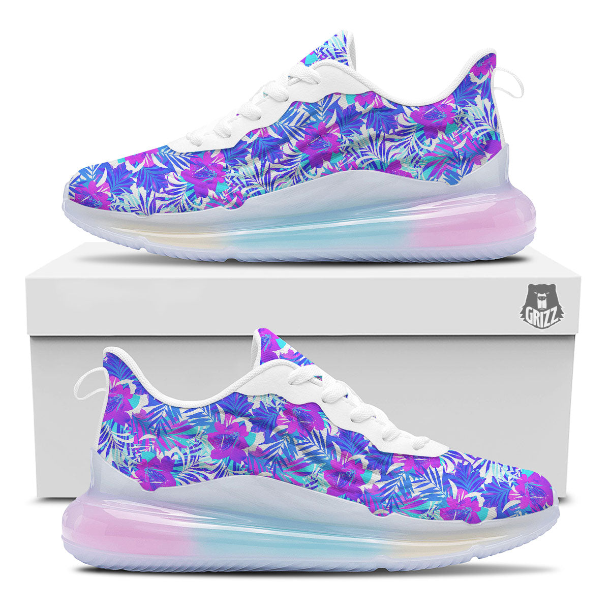 Aloha Psychedelic Tropical Print Pattern Running Sneakers-grizzshop