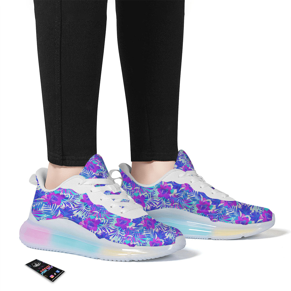Aloha Psychedelic Tropical Print Pattern Running Sneakers-grizzshop