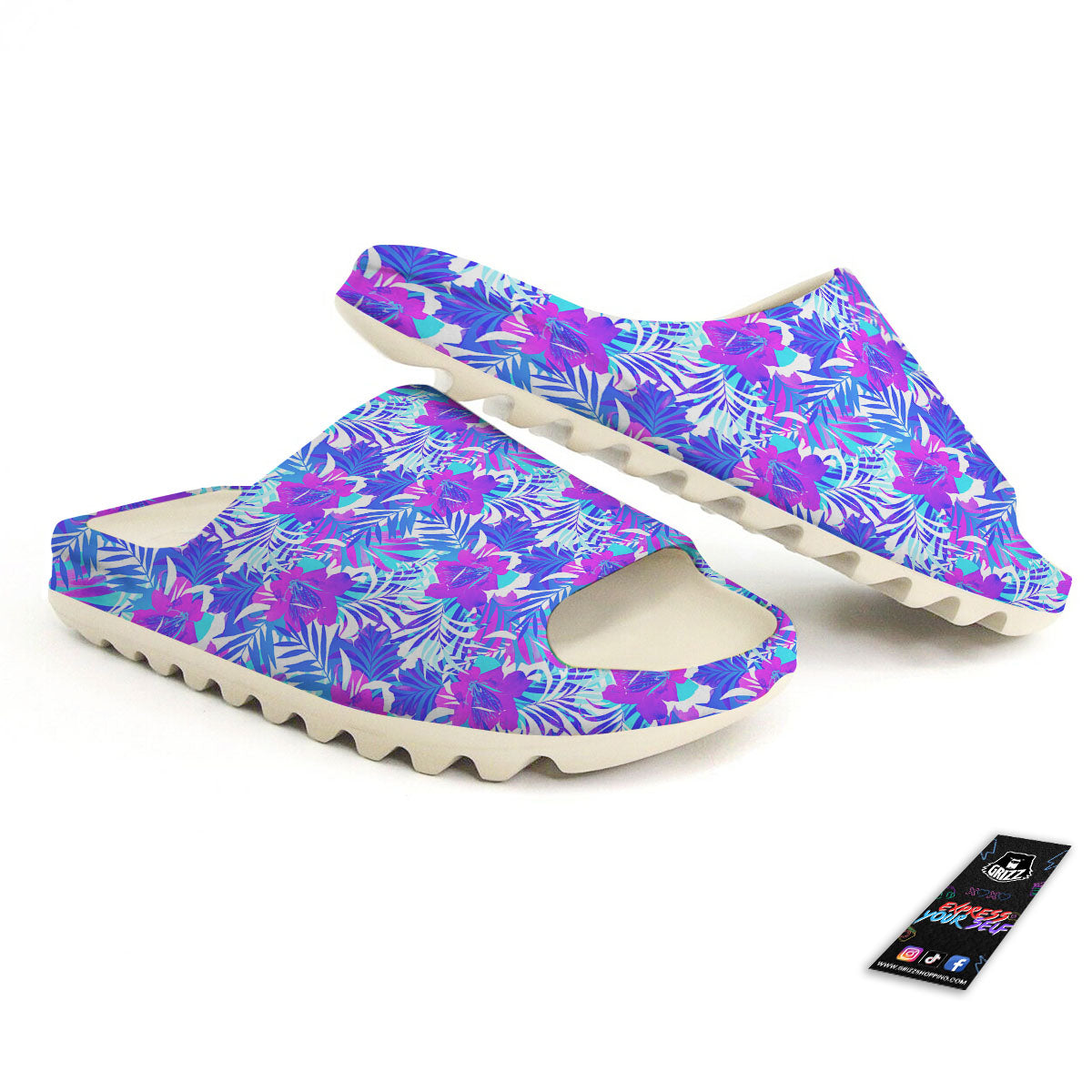Aloha Psychedelic Tropical Print Pattern Sandals-grizzshop