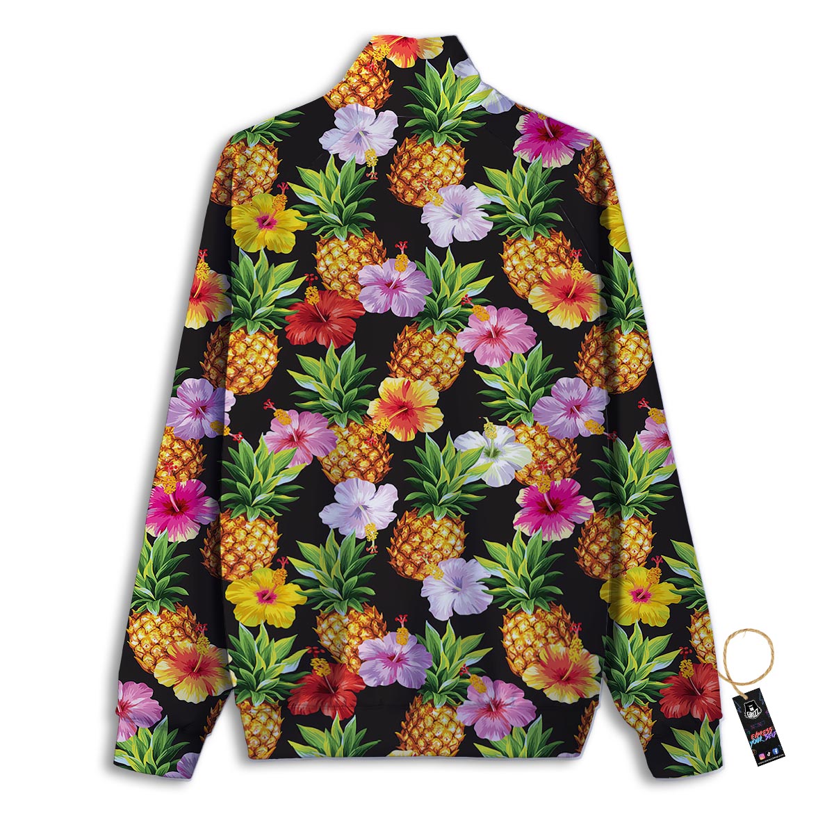 Aloha Psychedelic Tropical Print Pattern Track Jacket-grizzshop