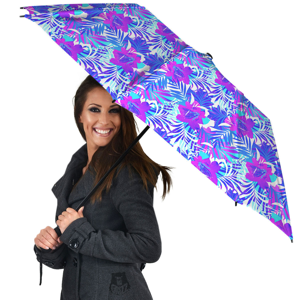 Aloha Psychedelic Tropical Print Pattern Umbrella-grizzshop