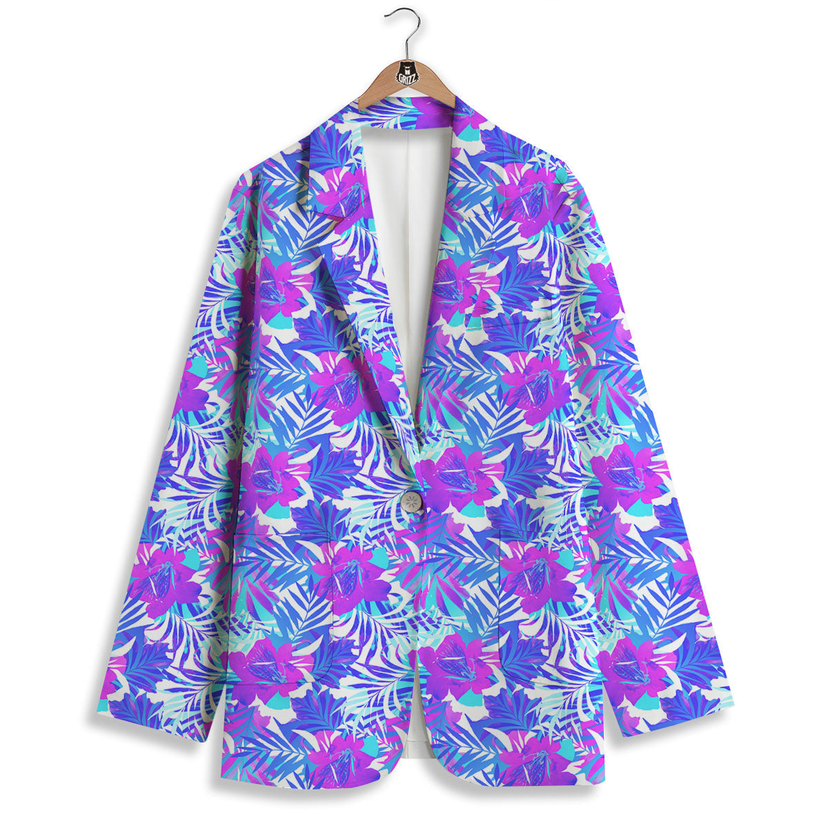 Aloha Psychedelic Tropical Print Pattern Women's Blazer-grizzshop