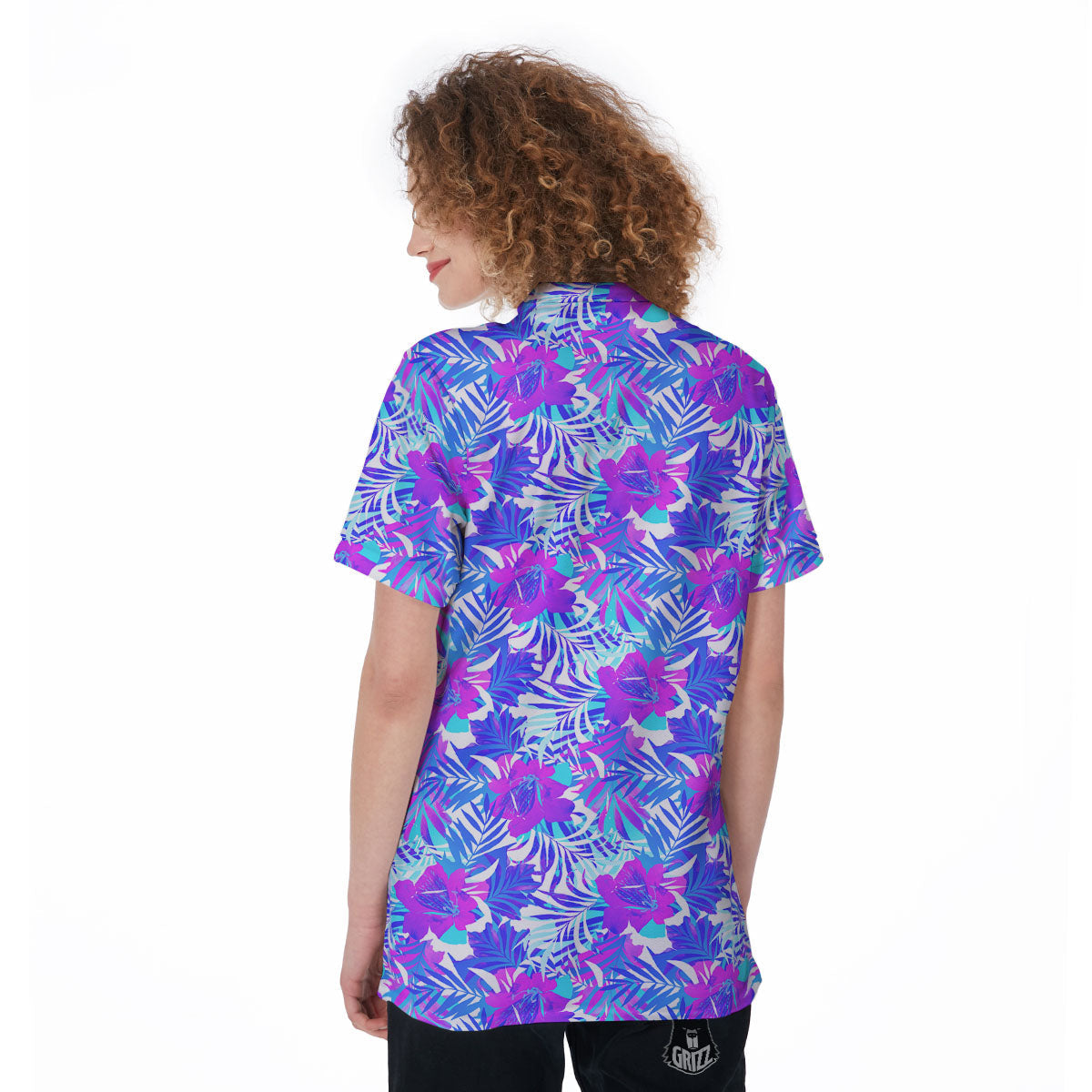 Aloha Psychedelic Tropical Print Pattern Women's Golf Shirts-grizzshop