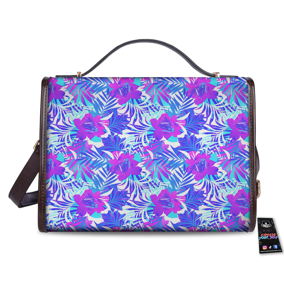 Aloha Psychedelic Tropical Print Pattern Women's Satchel Bag-grizzshop