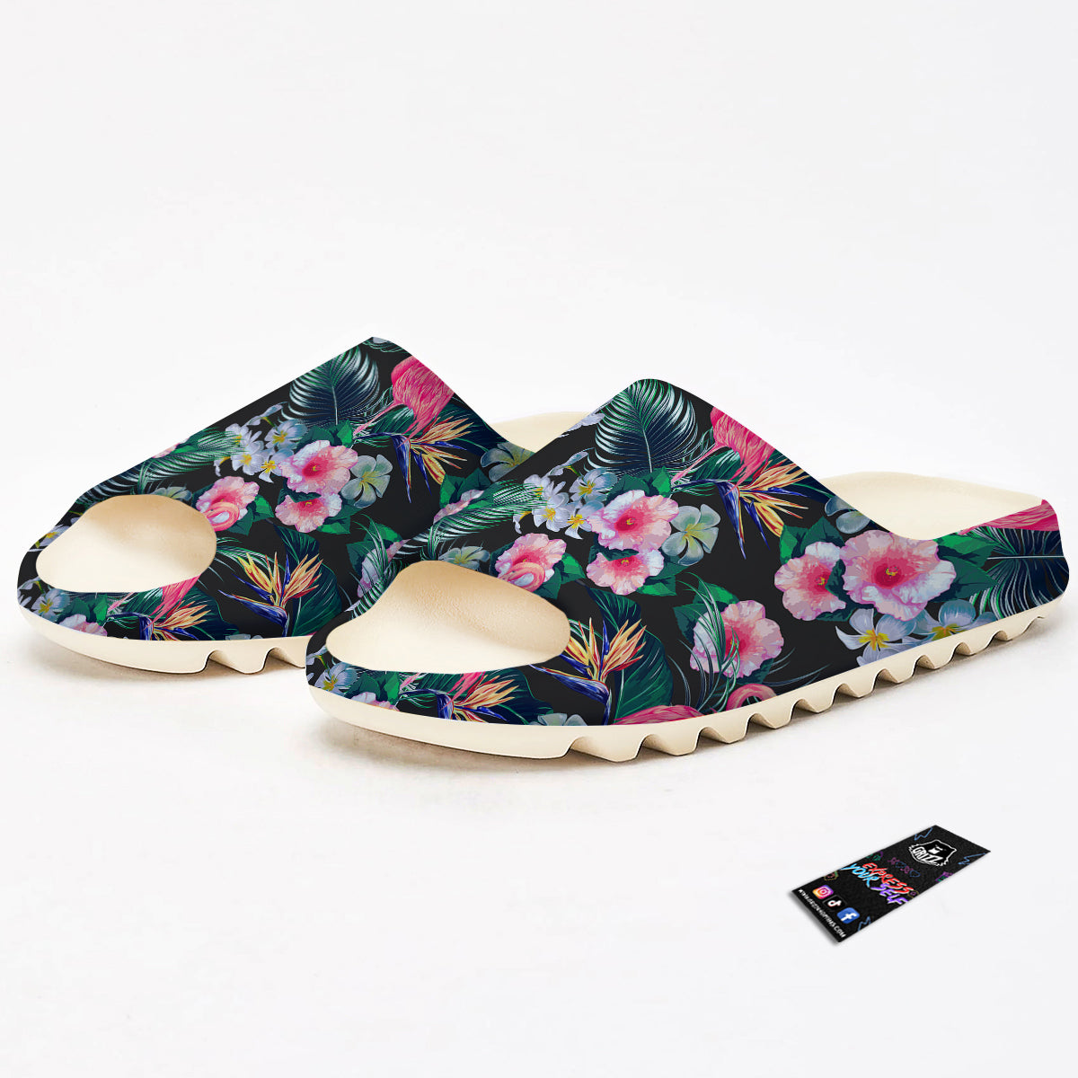 Aloha Flamingo Tropical Print Pattern Sandals-grizzshop