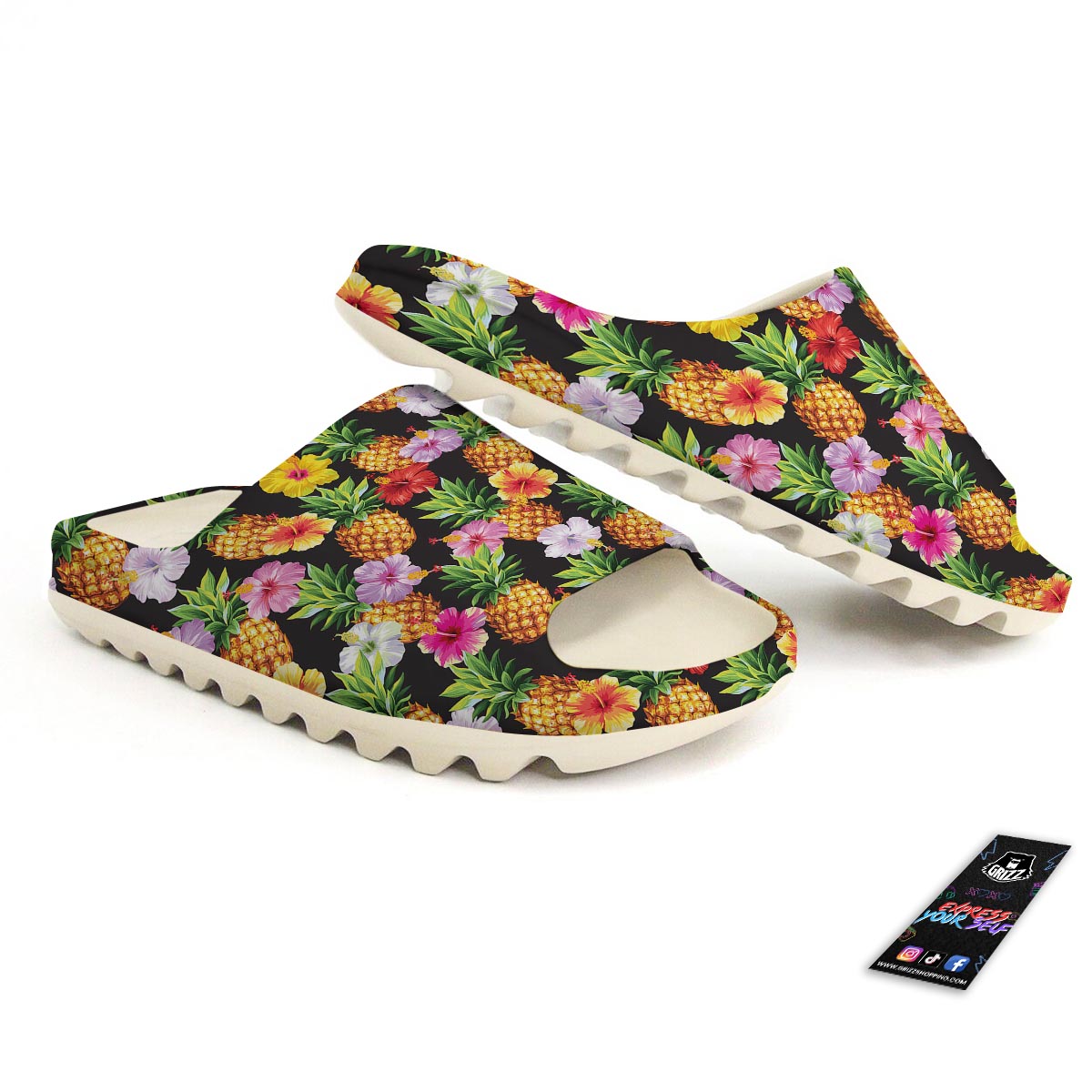 Aloha Pineapple Tropical Print Pattern Tropical Sandals-grizzshop