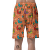 Alpaca Cactus Pattern Print Men's Shorts-grizzshop