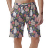 Alpaca Floral Pattern Print Men's Shorts-grizzshop