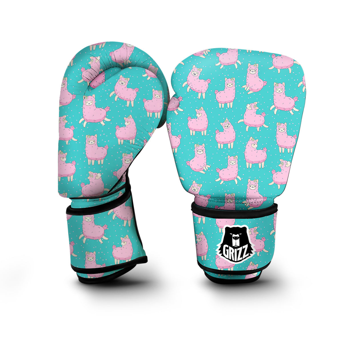 Alpaca Pattern Print Boxing Gloves-grizzshop