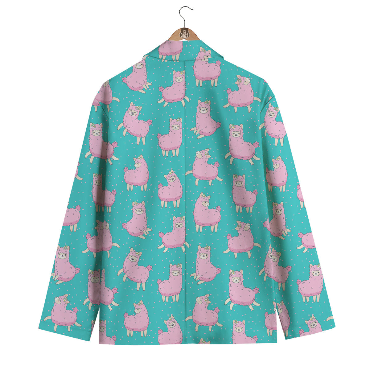 Alpaca Pattern Print Men's Blazer-grizzshop