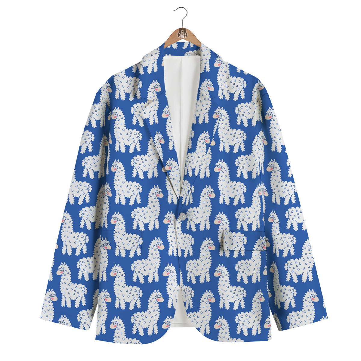 Alpaca Print Pattern Men's Blazer-grizzshop