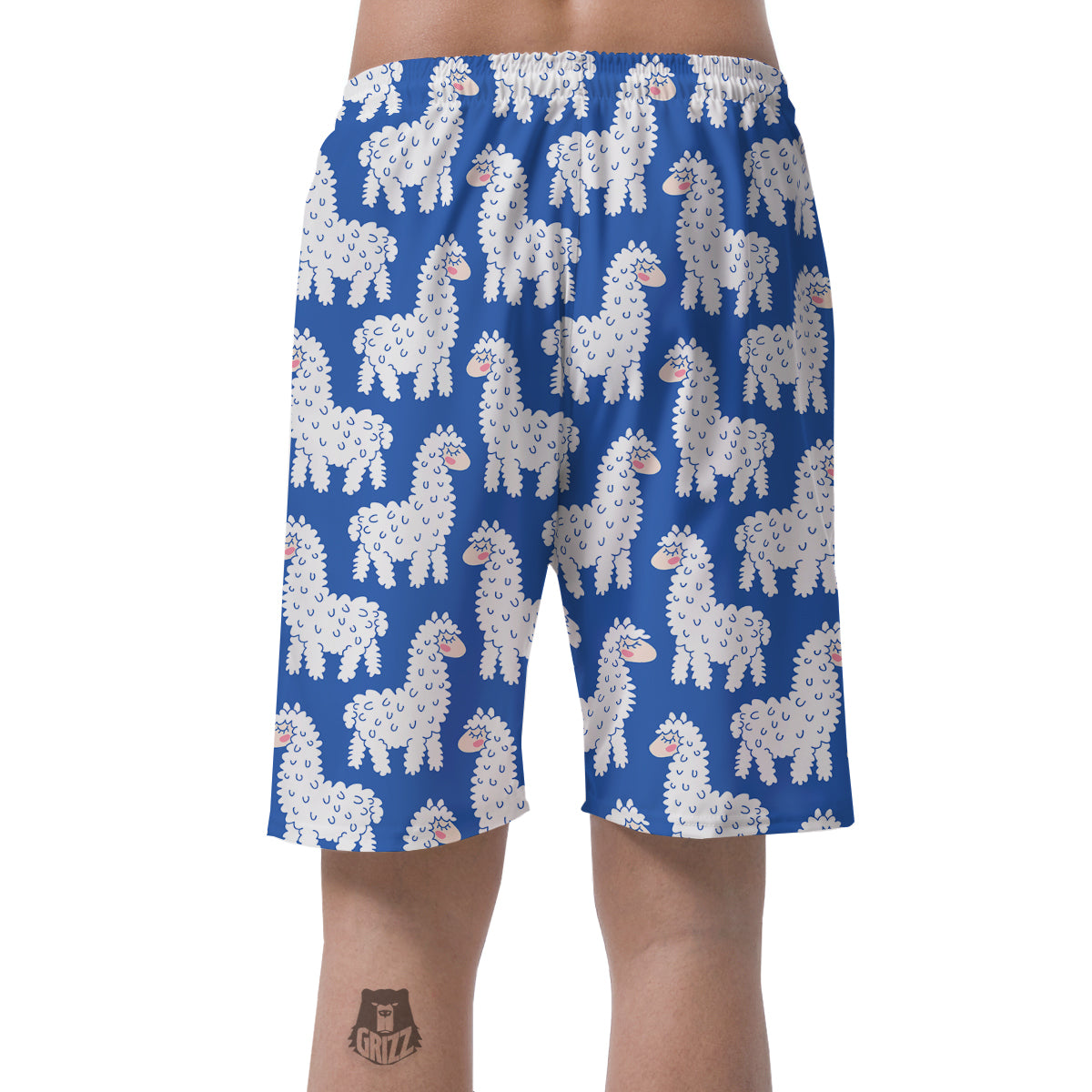 Alpaca Print Pattern Men's Shorts-grizzshop