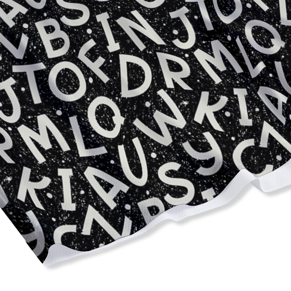 Alphabet Black Print Pattern Mesh Shorts-grizzshop