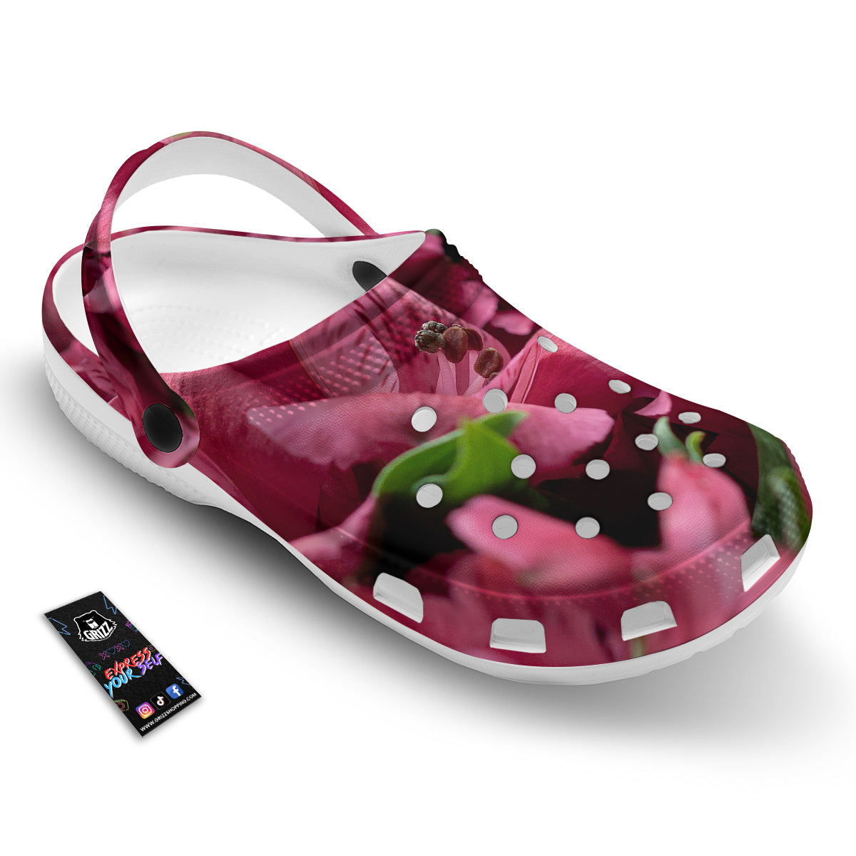 Alstroemeria Burgundy Print Clog-grizzshop