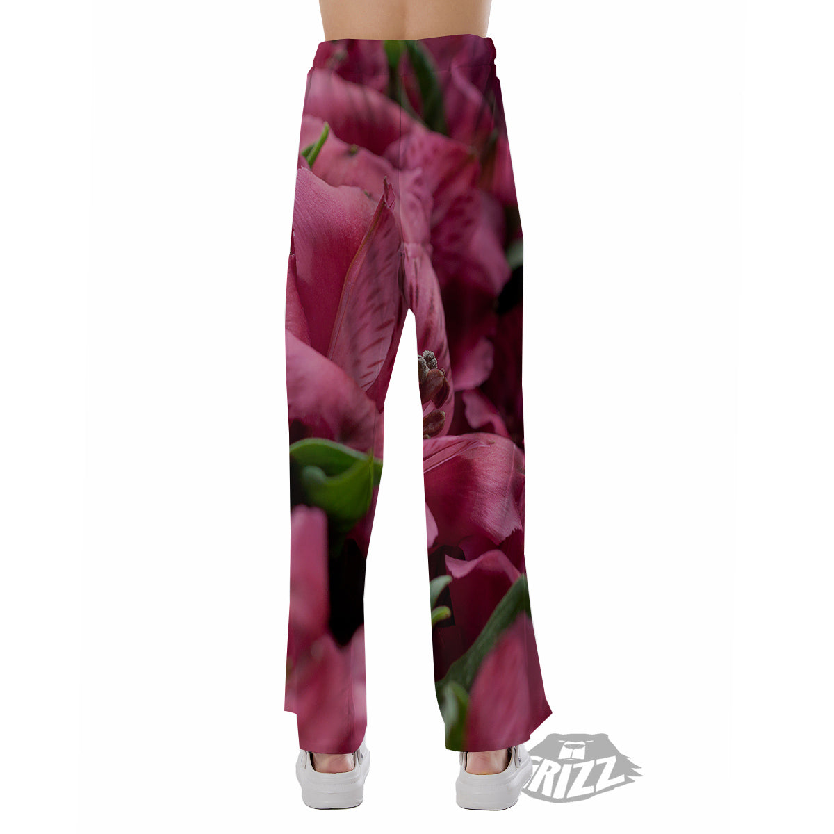 Alstroemeria Burgundy Print Pajama Pants-grizzshop