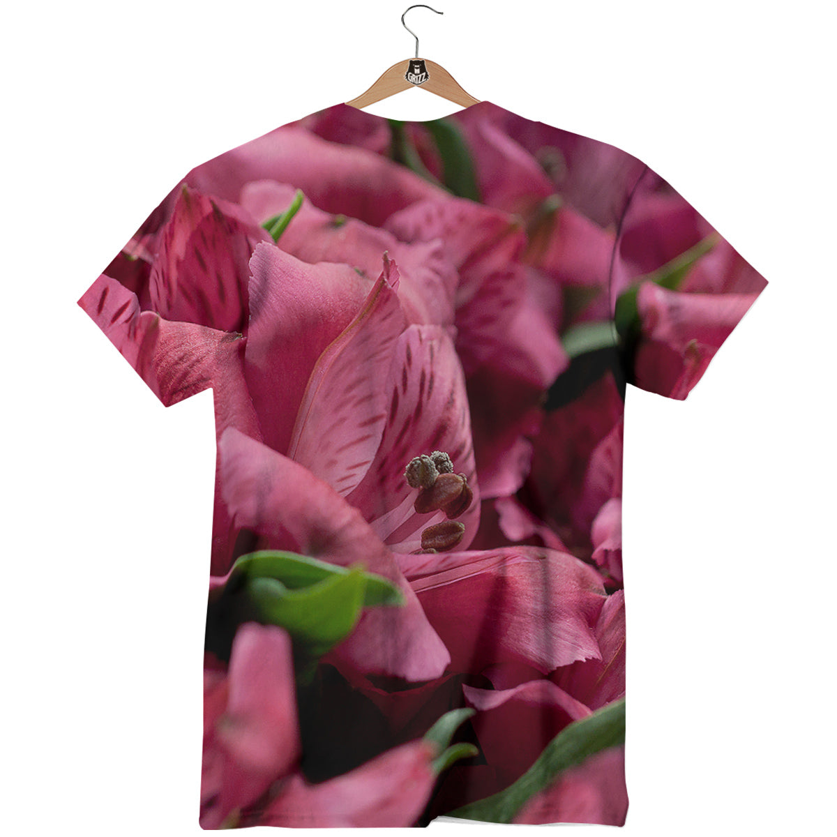 Alstroemeria Burgundy Print T-Shirt-grizzshop