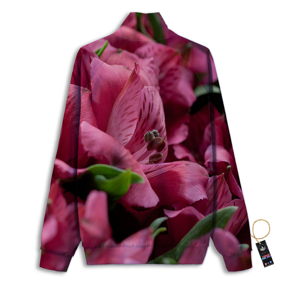 Alstroemeria Burgundy Print Track Jacket-grizzshop