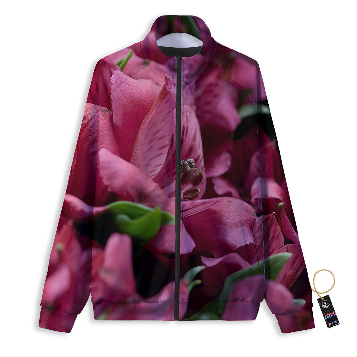 Alstroemeria Burgundy Print Track Jacket-grizzshop