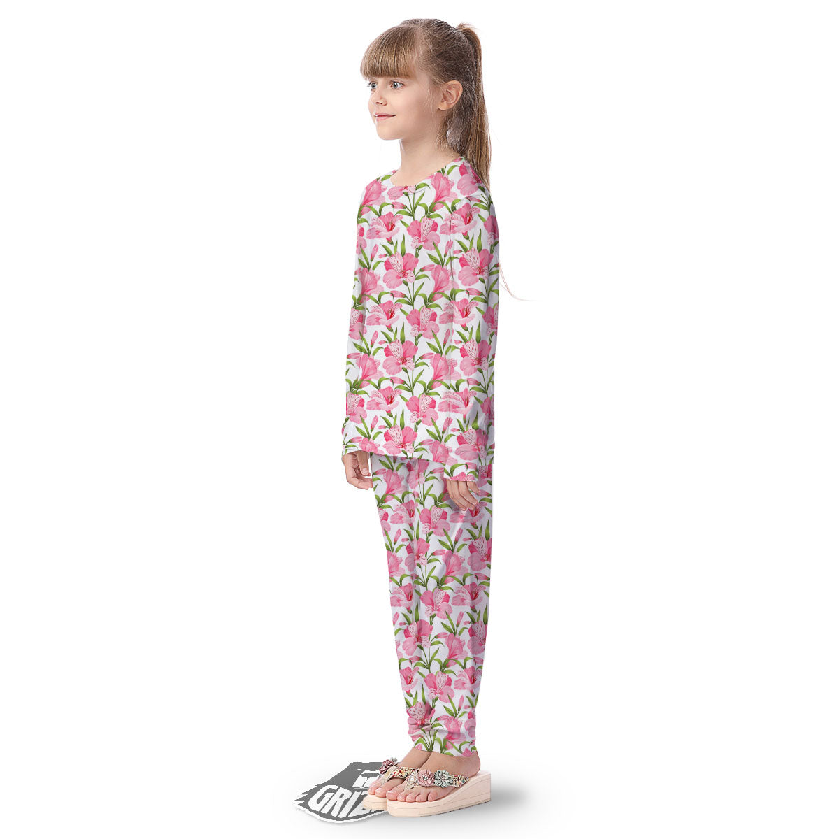 Alstroemeria Flowers Print Kid's Pajamas-grizzshop