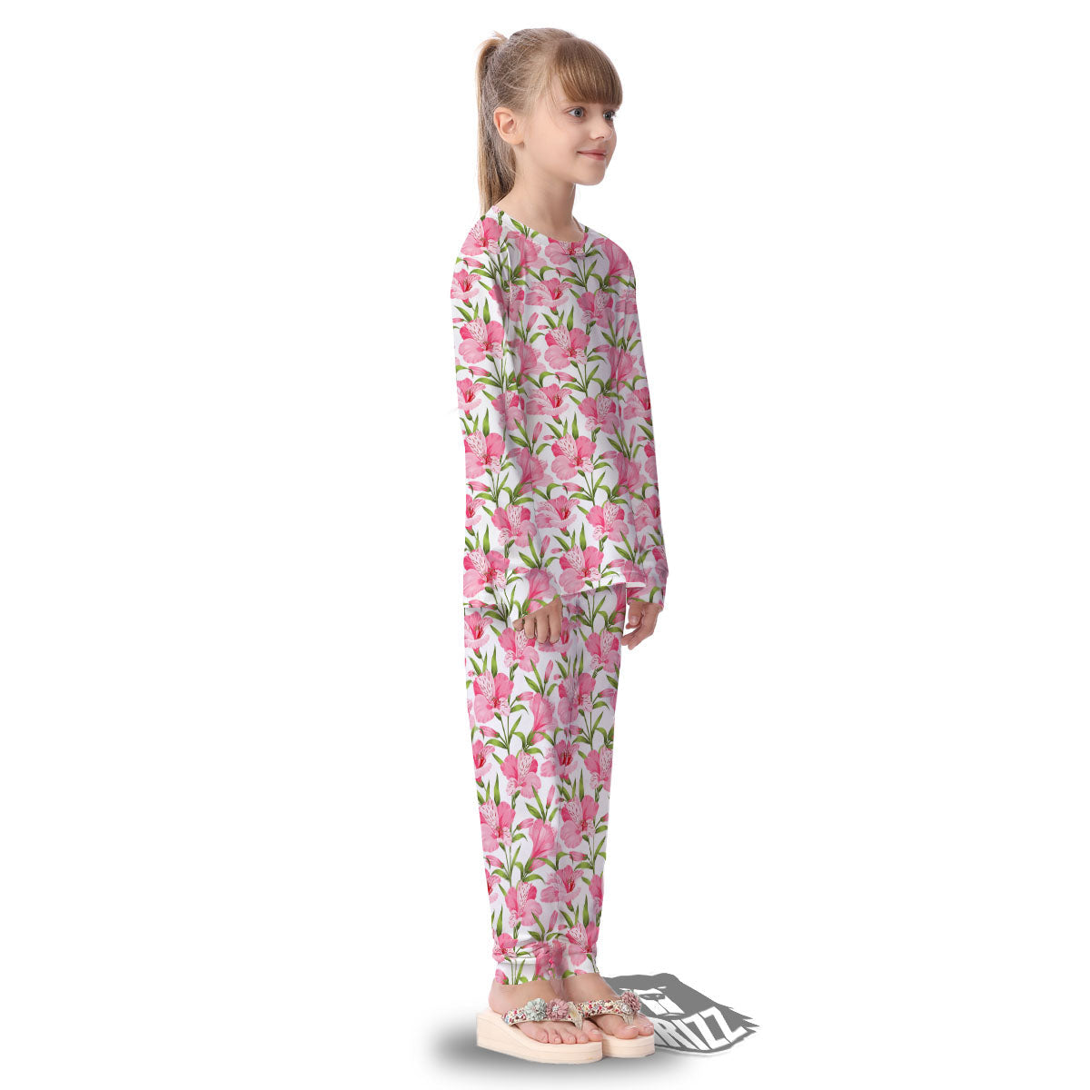 Alstroemeria Flowers Print Kid's Pajamas-grizzshop