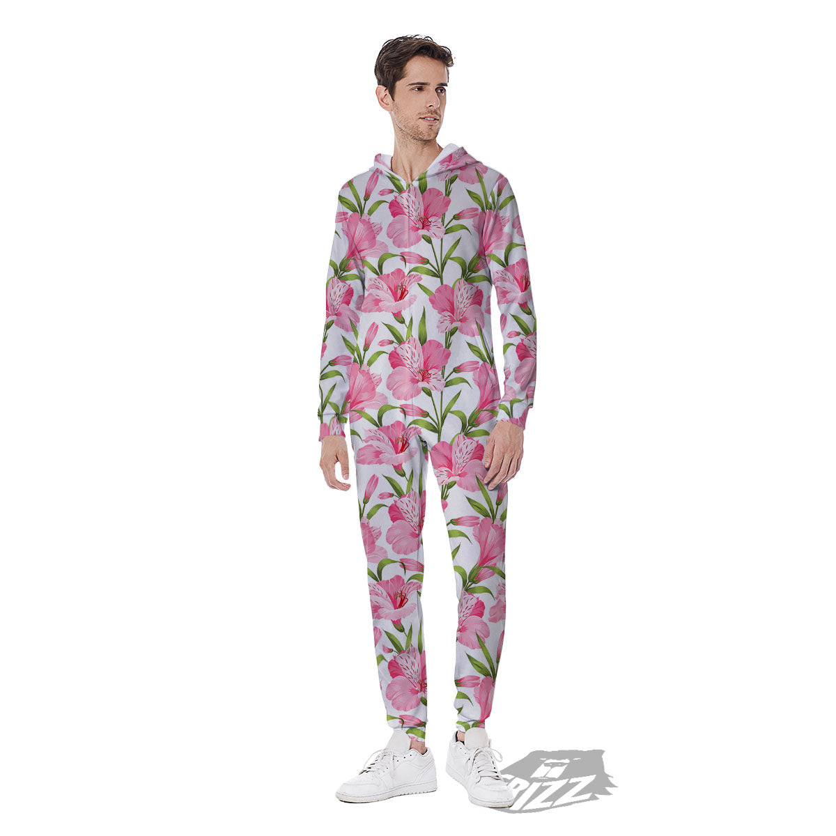 Alstroemeria Flowers Print Men's Jumpsuit-grizzshop