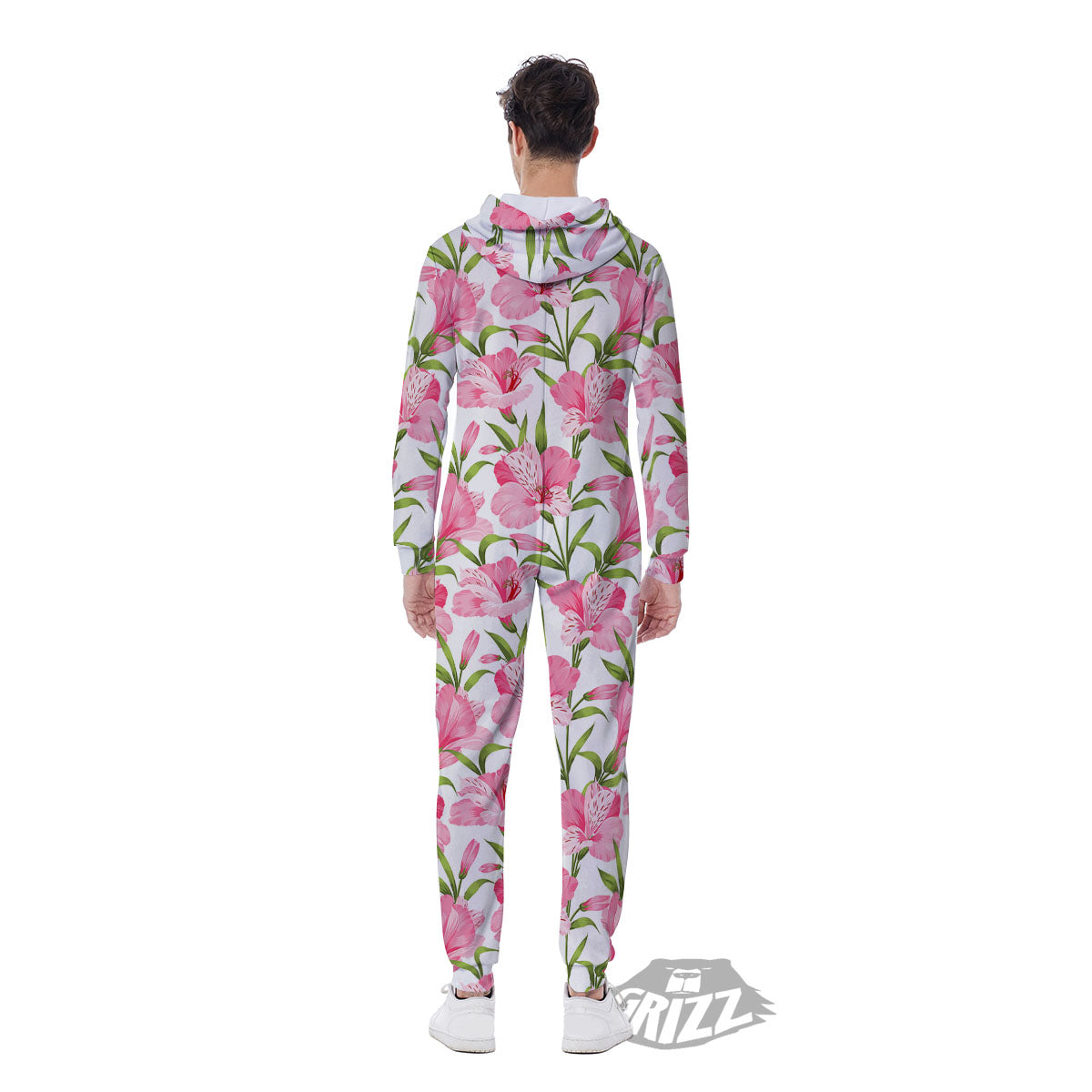 Alstroemeria Flowers Print Men's Jumpsuit-grizzshop