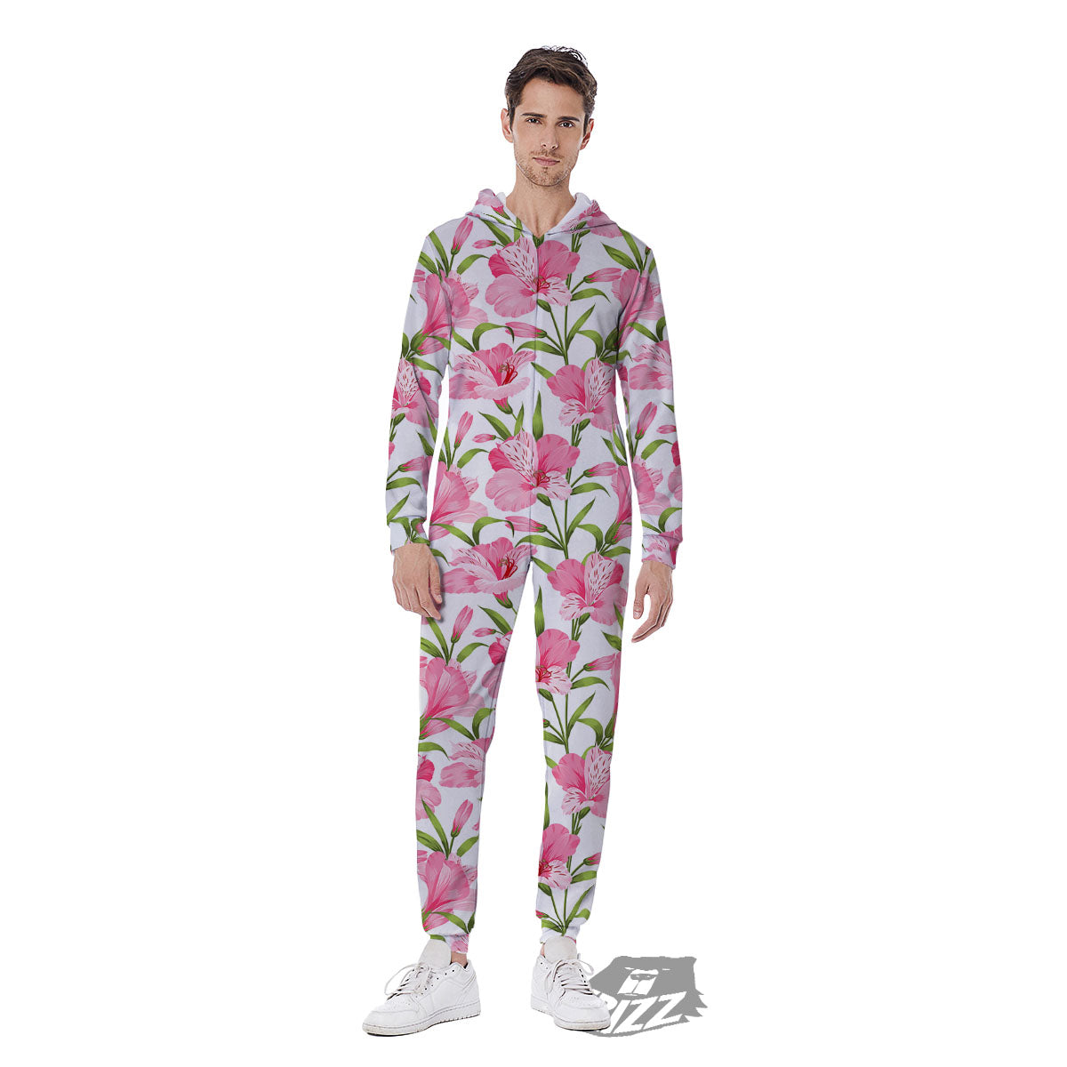 Alstroemeria Flowers Print Men's Jumpsuit-grizzshop