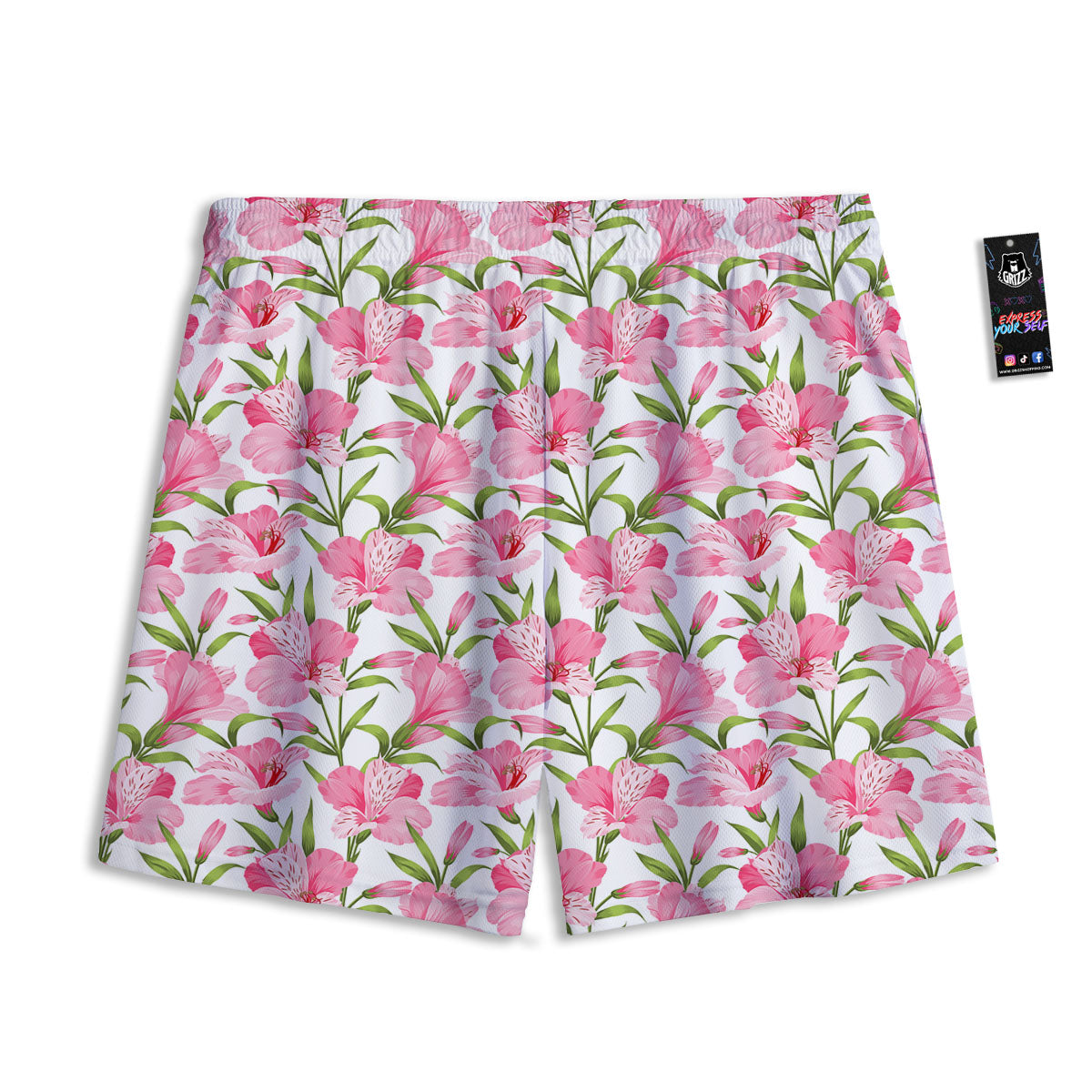 Argyle Green Print Pattern Mesh Shorts