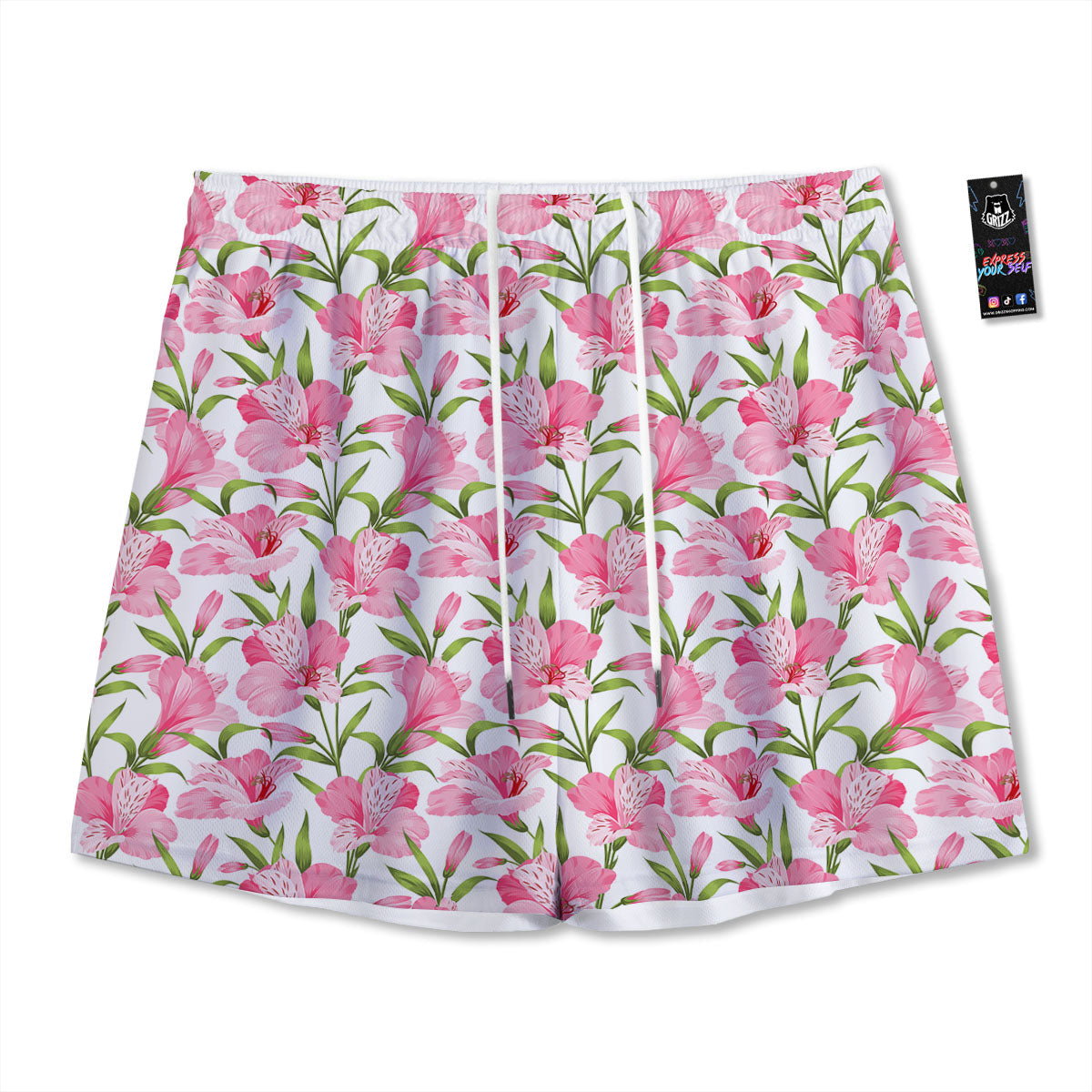 Argyle Green Print Pattern Mesh Shorts