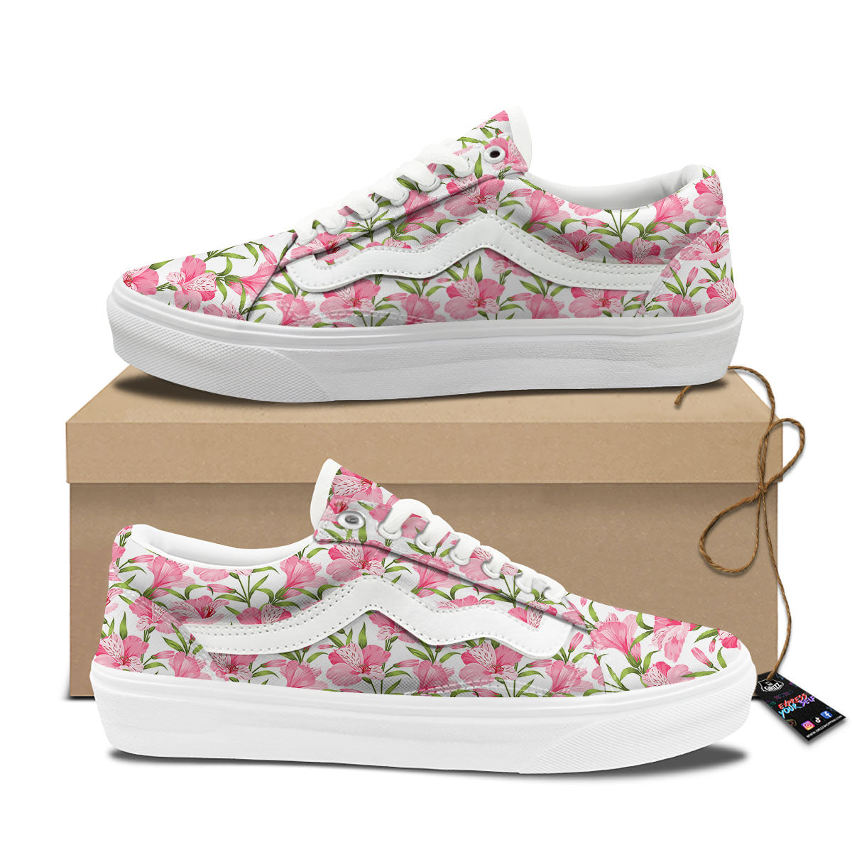 Alstroemeria Flowers Print Skate Shoes-grizzshop