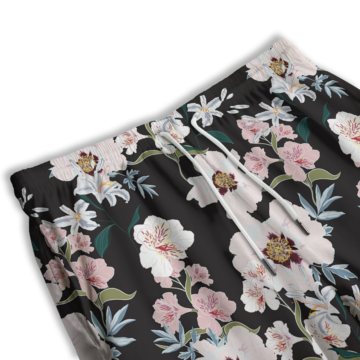 Alstroemeria Pink And White Print Pattern Men's Athletic Shorts