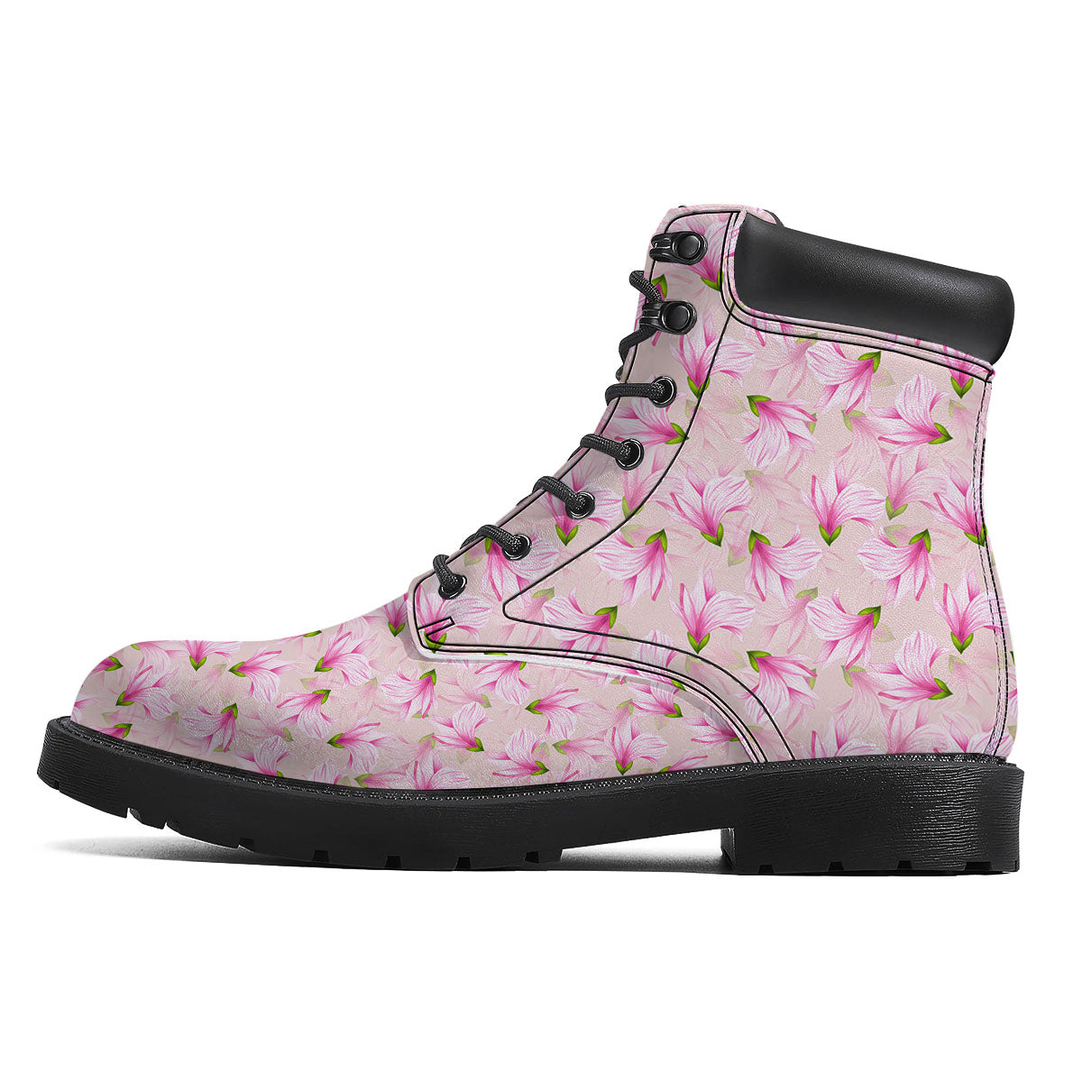 Alstroemeria Pink Print Pattern Boots-grizzshop