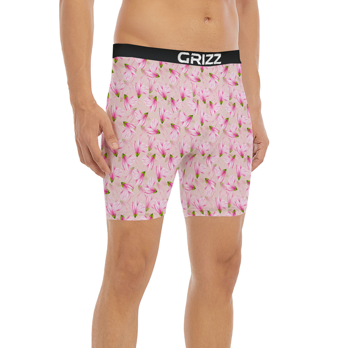 Alstroemeria Pink Print Pattern Boxer Briefs-grizzshop