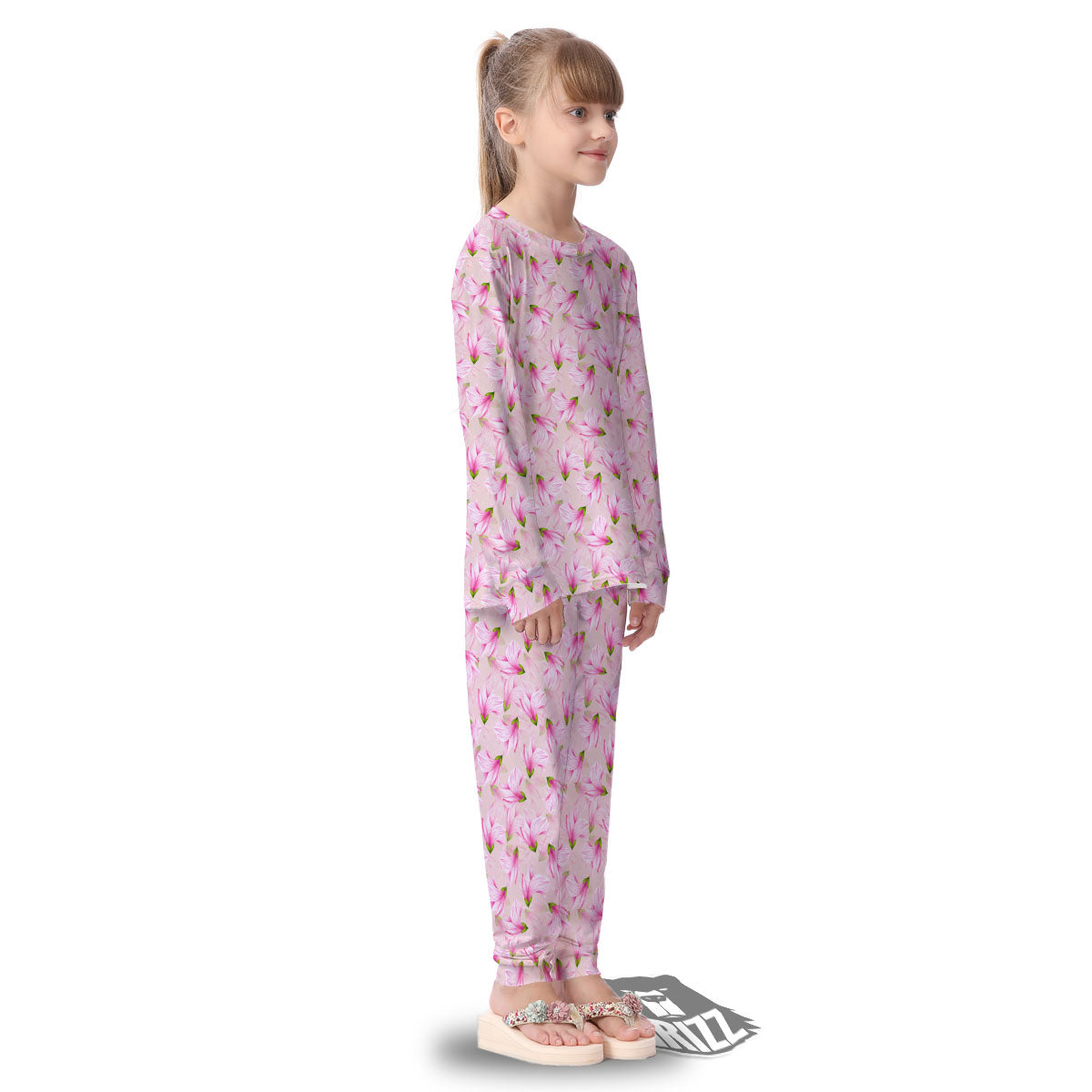 Alstroemeria Pink Print Pattern Kid's Pajamas-grizzshop