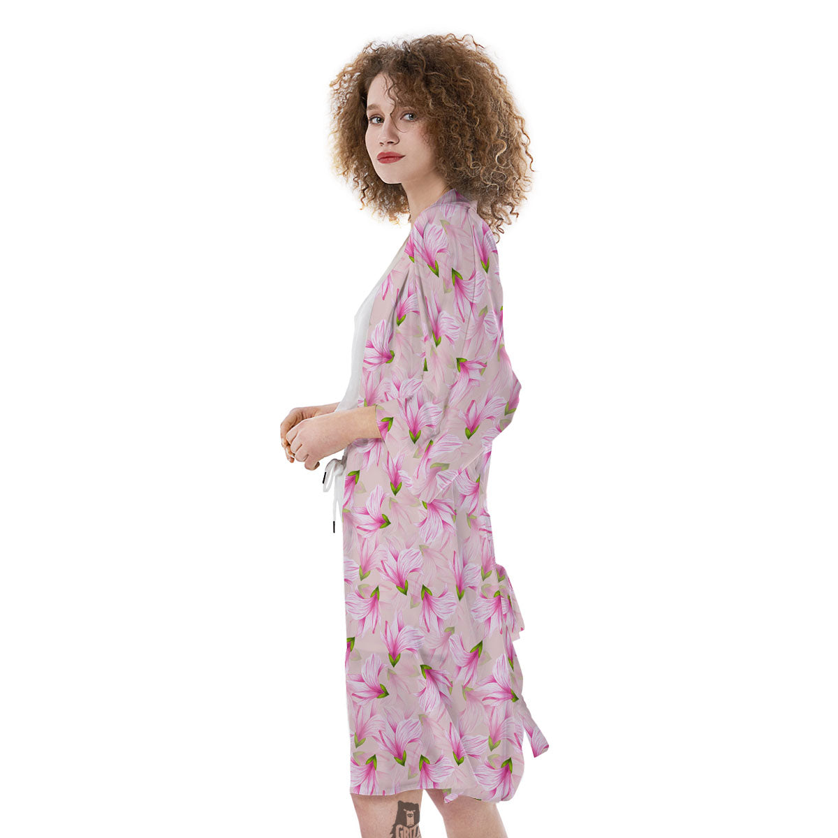 Alstroemeria Pink Print Pattern Kimono-grizzshop
