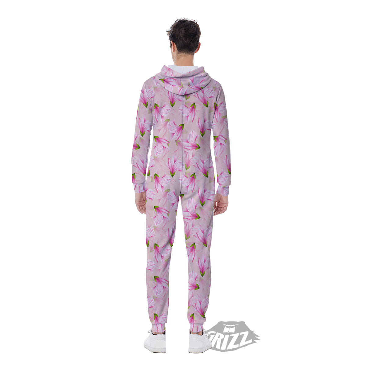 Alstroemeria Pink Print Pattern Men's Jumpsuit-grizzshop