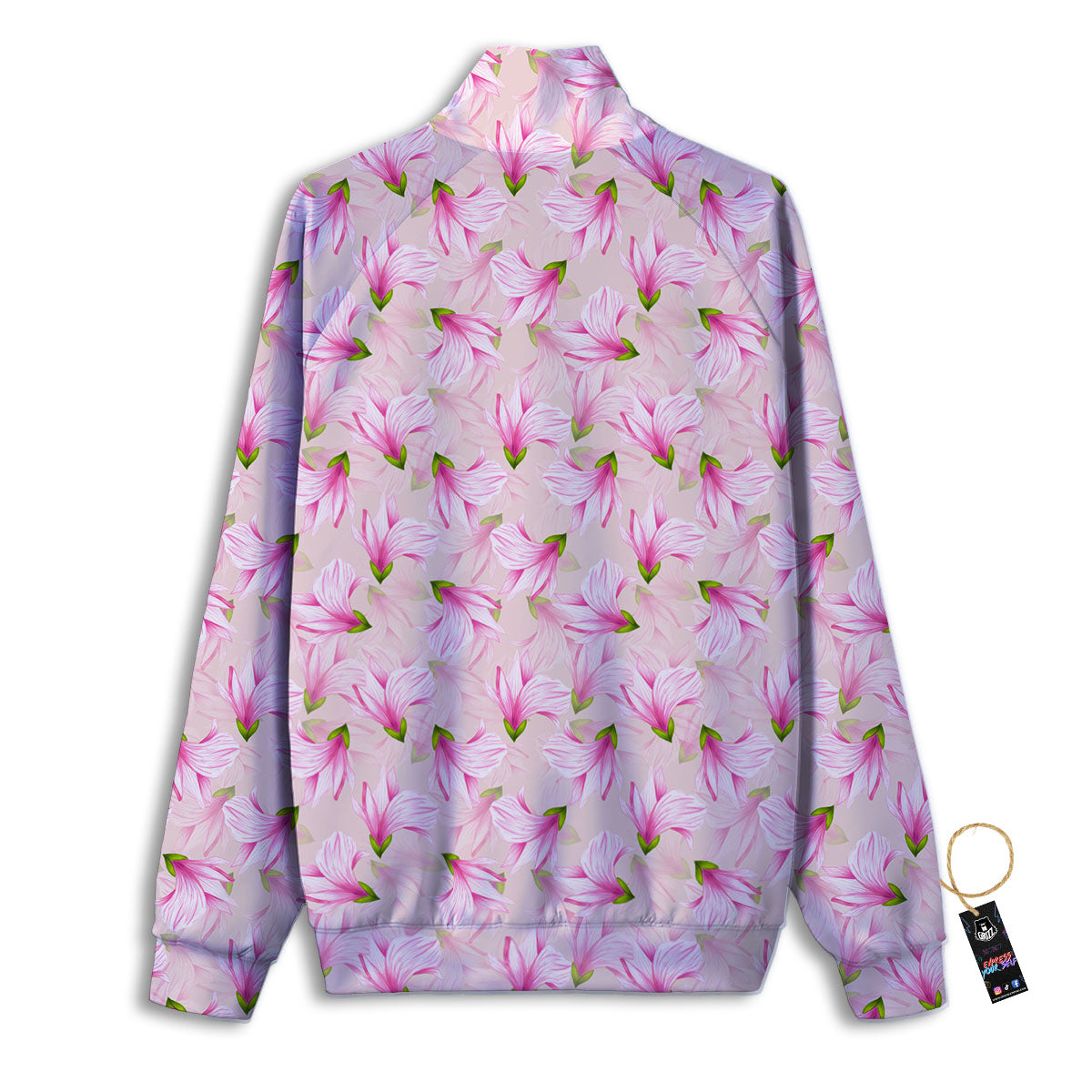 Alstroemeria Pink Print Pattern Track Jacket-grizzshop