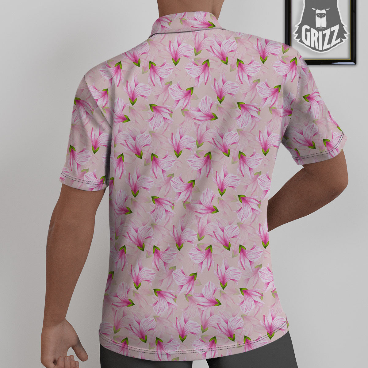 Alstroemeria Pink Print Pattern Untucked Shirts-grizzshop