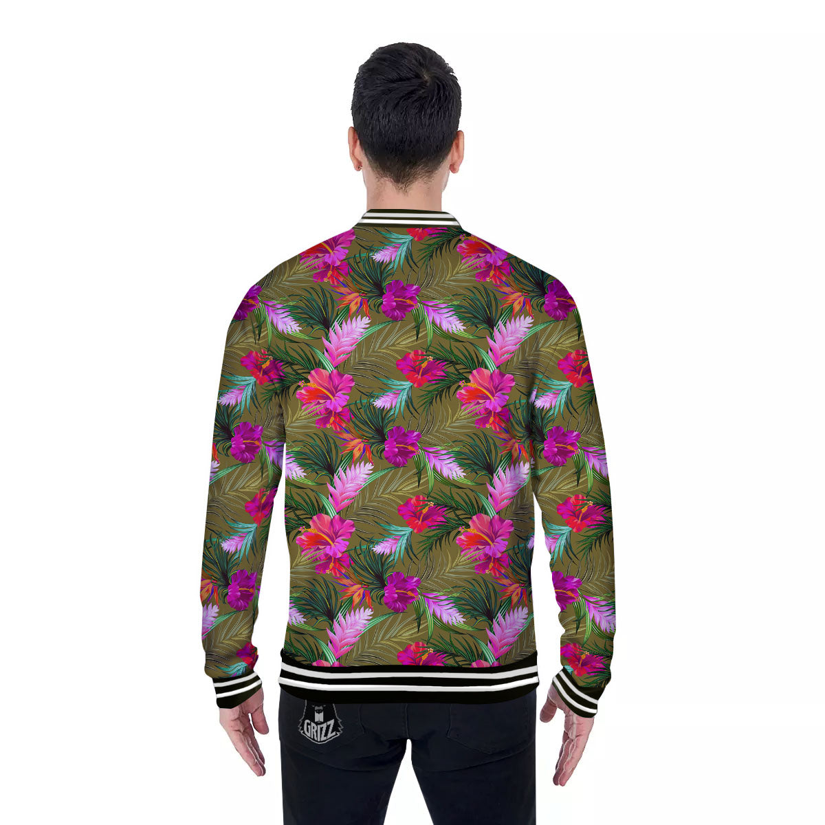 Alstroemeria Purple Pattern Baseball Jacket-grizzshop